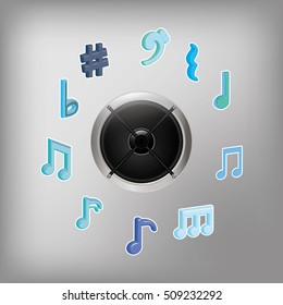 Speaker music sound icon vector illustration graphic design