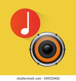 Speaker music sound icon vector illustration graphic design