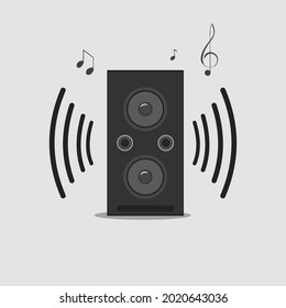 Lautsprecher-Sound-System flach Design, Vektorgrafik
