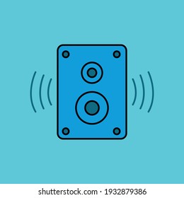 Speaker, Music System, Audio Box, Sound System lineal color icon. simple illustration. Editable stroke. Design template vector