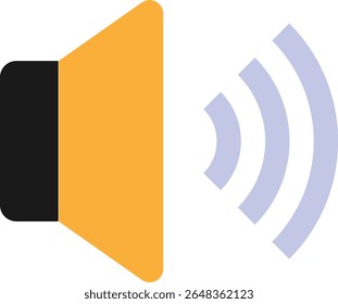 Ilustração Plana do Vetor de Ícone do Volume de Música do Alto-falante