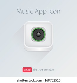 Speaker musical app icon. Vector illustration.