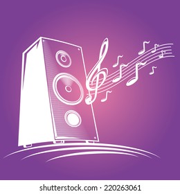 Speaker & musical notes