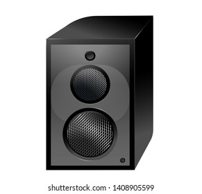 speaker musical , realistic dynamic  woofer audio- vector illustration