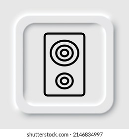 Speaker musical simple icon. Flat design. Neumorphism design.ai
