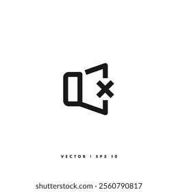 Speaker Mute Icon. Editable Stroke