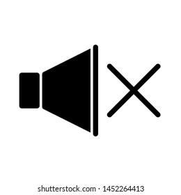 Speaker mute icon. Fill icon speaker. Editable stroke vector.
