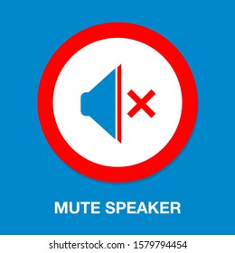 speaker mute icon. flat illustration of speaker mute. vector icon. speaker mute sign symbol