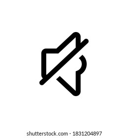 símbolo de icono de silenciar del altavoz vector en fondo blanco