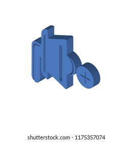 Speaker Mute isometric left top view 3D icon