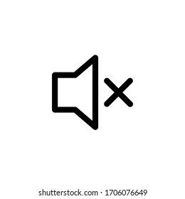 Speaker Mute Silent User Interface Outline Icon Logo Vector Illustration
