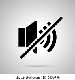 Speaker mute simple black icon with shadow