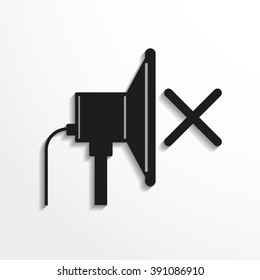 Speaker mute. Vector icon.