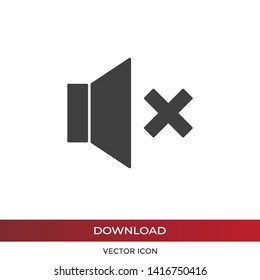 Speaker mute vector icon in modern design style for web site and mobile app
