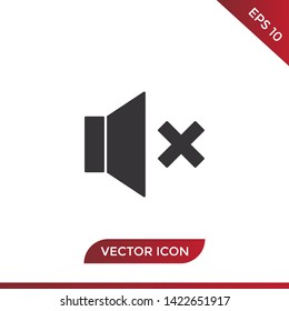Speaker mute vector icon in modern design style for web site and mobile app