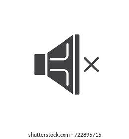 Speaker muted, sound off icon vector, filled flat sign, solid pictogram isolated on white. Symbol, logo illustration.