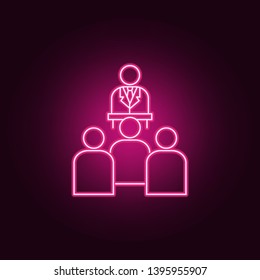 Speaker neon icon. Elements of election set. Simple icon for websites, web design, mobile app, info graphics