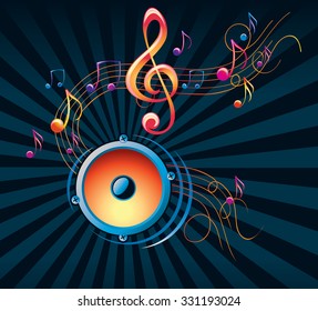 Speaker and notes - modern music design
