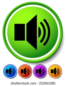 Speaker, notification icons. Speaker, Alarm Icon for Audio, Music Concepts or for Loudness, Announcement or Emergency, Alarm System Concepts