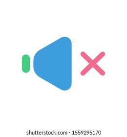 Speaker off icon, modern flat design color sign vector, isolated in white background