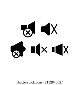 Speaker Off Icon Set Vector Symbol Design Illustration