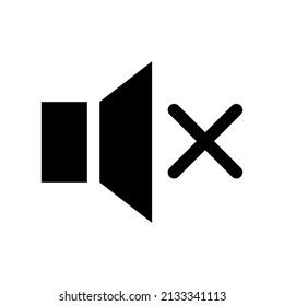 Ilustración de diseño del símbolo del vector del altavoz desactivado