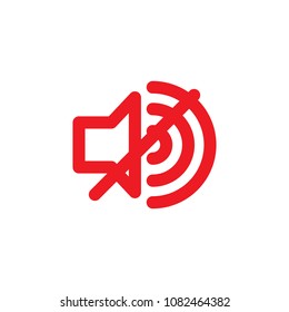 SPEAKER OFF LOGO FLAT ICON 