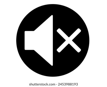 Speaker off symbol silhouette vector art