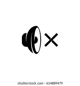 Speaker off vector logo illustration isolated sign symbol. Icon pictogram for web graphics