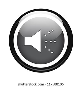 Speaker on black glossy button