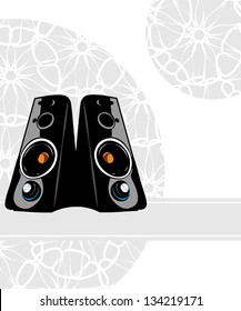 Speaker on floral background