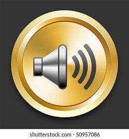 Altavoz con botón de Internet dorado Ilustración original