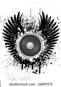 Altavoz con fondo grueso con alas