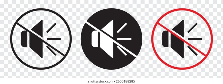 Speaker On and Off icon set. Mute and unmute volume sound. Sound icon. Vector Illustration isolated On a white background. Eps 10