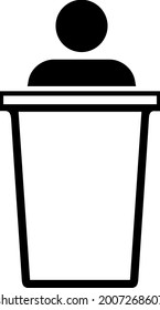 Speaker on podium vector icon. Speech symbol. Vector EPS 10.