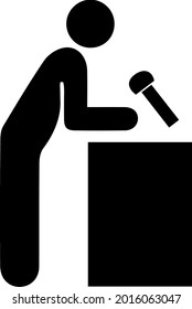 Altavoz en el icono vector de podio eps 10.