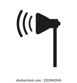 speaker on pole icon. Alert message. Megaphone speaker. Vector illustration. Stock image.