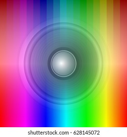 speaker on rainbow background