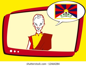 speaker on screen - cartoon style
