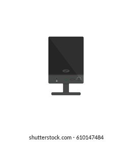 Speaker on white background vector concept. Sound speaker illustration in modern flat style. Color picture for design web site, web banner, printed material. Home speaker flat icon. Vector element.
