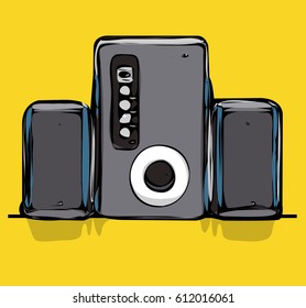Speaker on Yellow background vector concept speaker illustration in modern