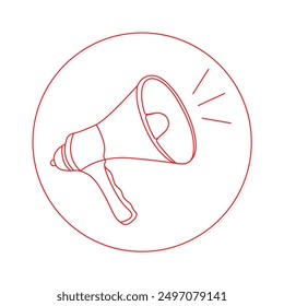 Altavoz icono de una línea, dibujo de una sola línea continua aislada en el fondo