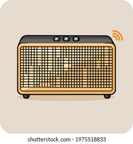 Speaker orange and gray color, vector design and isolated background.