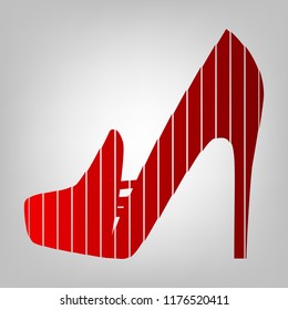 Speaker orator man sign. Vector. Vertically divided icon with colors from reddish gradient in gray background with light in center.