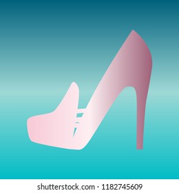 Speaker orator man sign. Vector. Pink bronze gradient icon at turquoise gradient background.