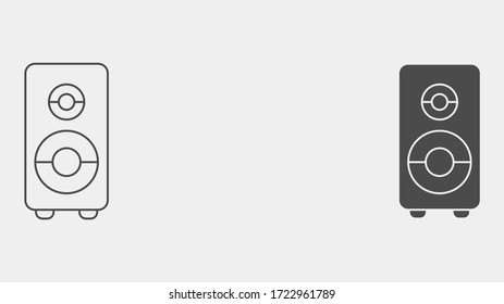 Speaker outline and filled vector icon sign symbol