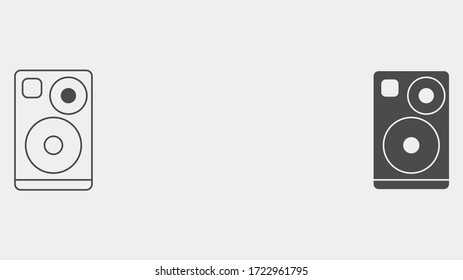 Speaker outline and filled vector icon sign symbol
