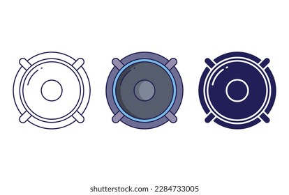 Speaker outline and solid vector icon