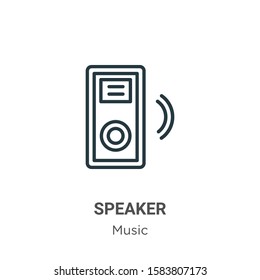 Speaker outline vector icon. Thin line black speaker icon, flat vector simple element illustration from editable music concept isolated on white background