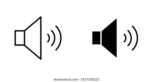 Speaker outlined and solid icon vector collection.